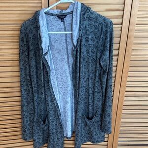 Lucky Brand Gray Hooded Cardigan